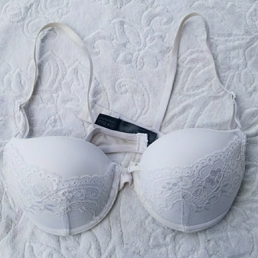 White, lacy bra. Size 36B